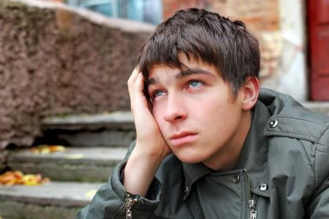 Sad young man Stock Photos
