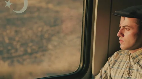 Sad Young Passenger, Train passenger returning from or going on a business trip Stock Footage 205075733