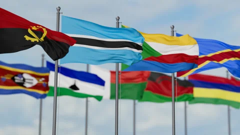 SADC flags waving together Vídeos de archivo 261729442