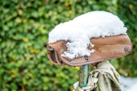 Saddle covered with snow 스톡 사진