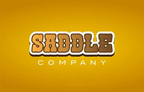 Saddle western style word text logo design icon company Stock Illustration