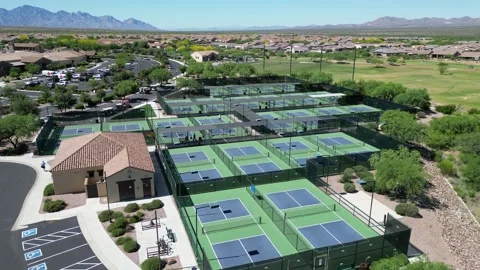 Saddlebrook Ranch, AZ Active Retirement Pickleball Courts 4K Drone Video Vidéo 280934028
