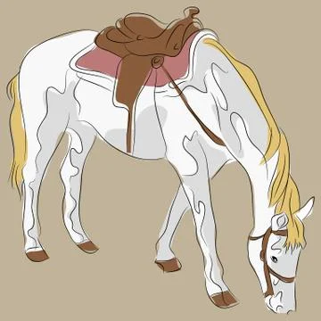 Saddled horse Stock Illustration