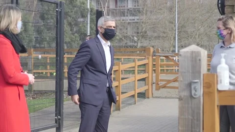 Sadiq Khan launches campaign for second term as Mayor of London Stock Footage 154685887