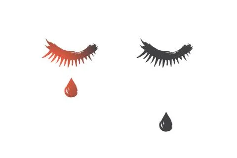Sadness concept. Hand drawn isolated vector. Stock Illustration