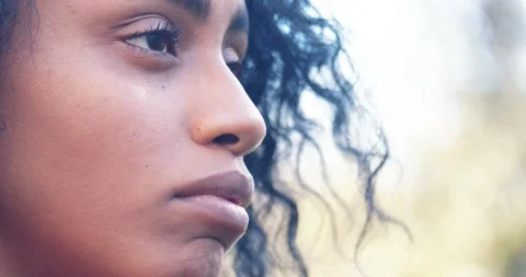 Sadness, depression - thoughtful hispanic young woman looks away - macro Stock-Footage 149305104