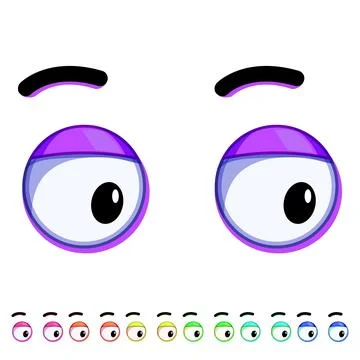 Sadness eye emotions cartoon vector graphic Ilustración de archivo