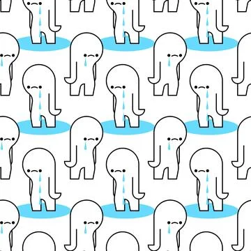 Sadness pattern seamless. Sadness background. Vector illustration Stock Illustration