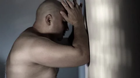 Sadness  strong man Stock Footage 8625004