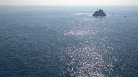 Saengdo Island in front of Taejongdae in Busan Stock Footage 101004125