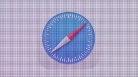 Safari Browser Icon Click Close Up Front Camera Stock Footage 164036939