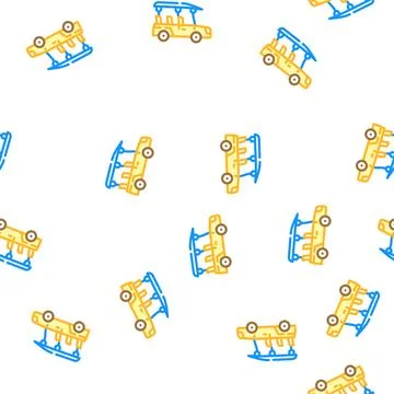 Safari car vector seamless pattern Stock Illustration