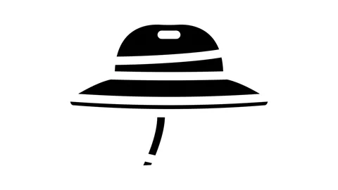 Safari hat cap glyph icon animation Stock Footage 326744265