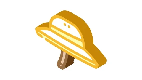 Safari hat cap isometric icon animation Stock Footage 327291509