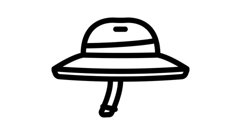 Safari hat cap line icon animation Stock Footage 326762142