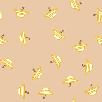 Safari hat cap vector seamless pattern Stock Illustration