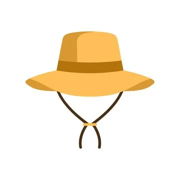 Safari hat protecting head during outdoor adventure Stock Illustration