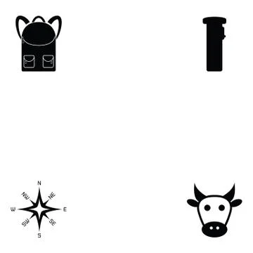 Safari icon set Illustrazione stock