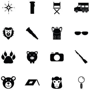 Safari icon set Stock Illustration