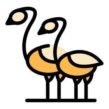 Safari ostrich icon vector flat イラスト素材