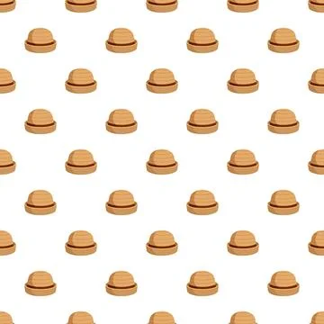 Safari pith helmet seamless pattern background design Stock Illustration