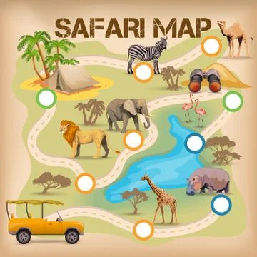 Safari Poster For Game Stock Illustration
