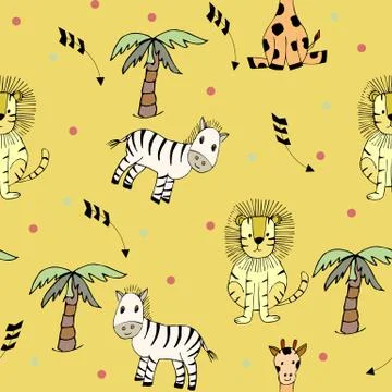 Safari seamless pattern Stock Illustration