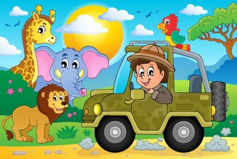 Safari theme image - eps10 vector illustration. イラスト素材