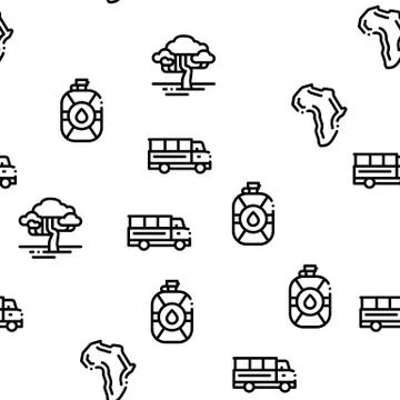 Safari Travel Seamless Pattern Vector イラスト素材