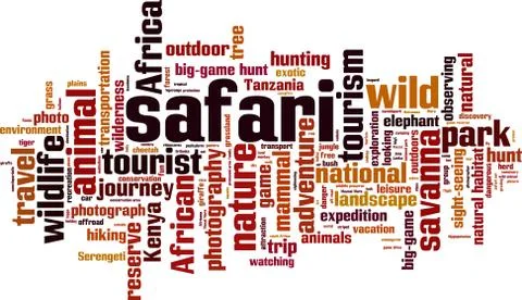 Safari word cloud Stock Illustration