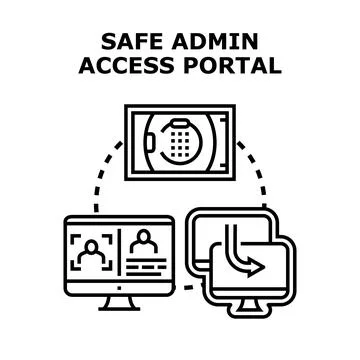 Safe admin access portal cybersecurity management concept 스톡 일러스트