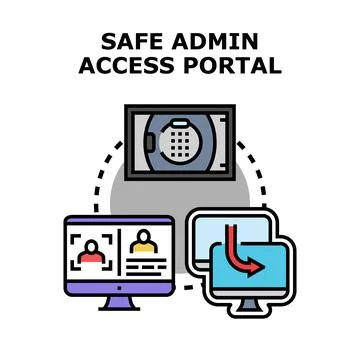 Safe admin access portal cybersecurity management concept Stock Illustration
