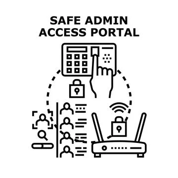 Safe admin access portal system administering security Stock Illustration