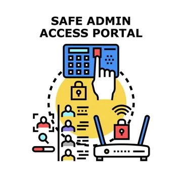 Safe admin access portal system administering security Stock Illustration