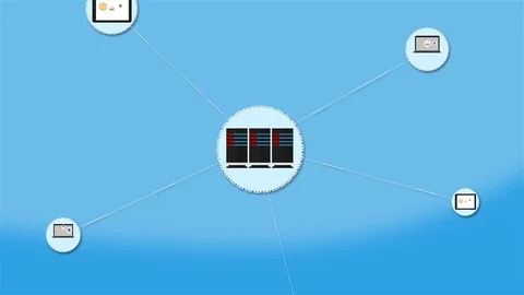 Safe and fast Upload Data to external Web Server on Cloud Service Stock Footage 124307105