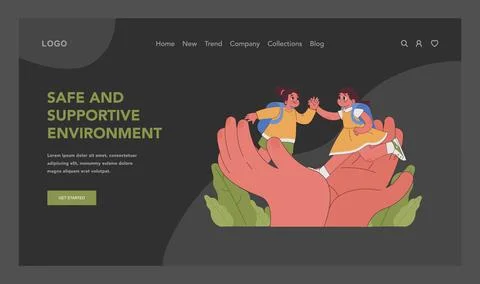 Safe and supportive environment concept. Flat vector illustration 스톡 일러스트
