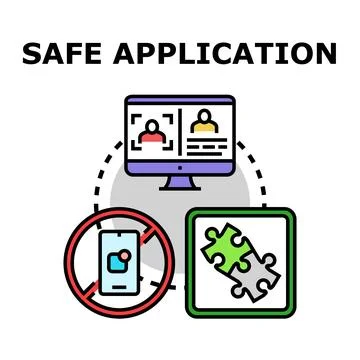 Safe application installing and usage protecting data security Stock Illustration