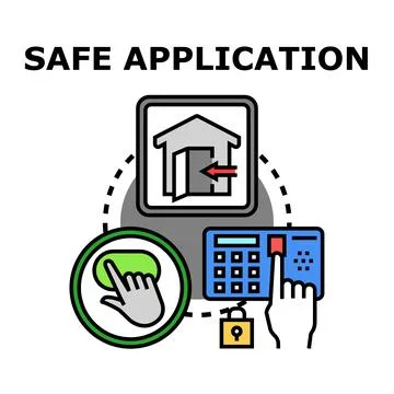 Safe application installing protecting digital data security system Stock-Illustration
