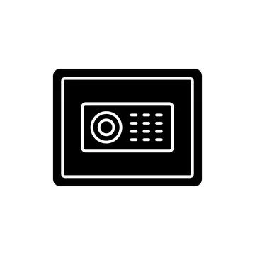 Safe black glyph icon Illustrazione stock