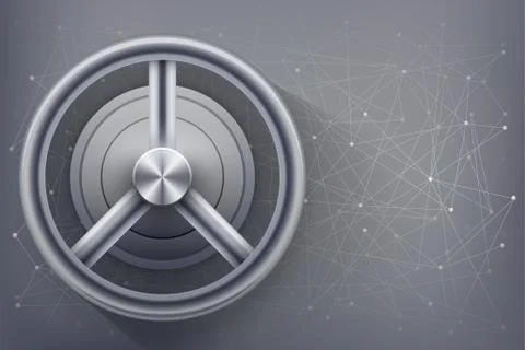 Safe with blockchain lock Stock Illustration