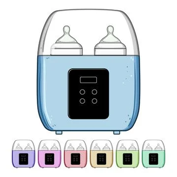 Safe bottle warmer cartoon vector graphic Stock Illustration