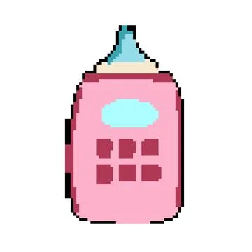 Safe bottle warmer pixel art vector illustration Stock Illustration