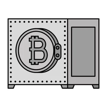Safe box with bitcoin symbol Stock Illustration