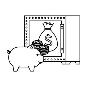 Safe box with bitcoin symbol vector illustrator Stock Illustration