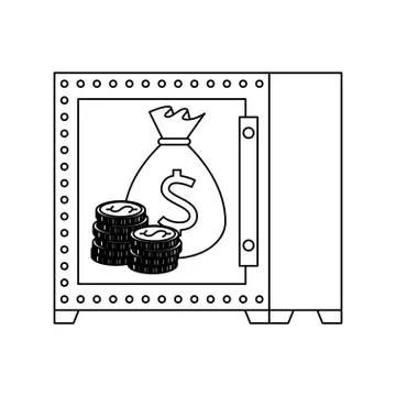 Safe box with bitcoin symbol vector illustrator Stock Illustration