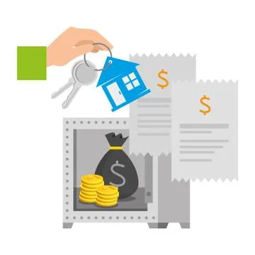 Safe box with bitcoin symbol vector illustrator Stock Illustration