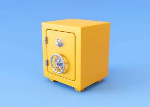 Safe box on blue background. Secure storage concept Stock-Illustration