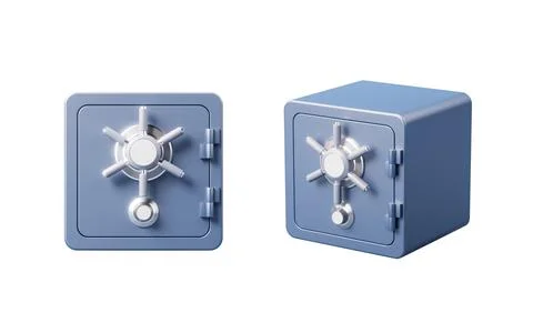 Safe box with cartoon style, 3d rendering. 스톡 일러스트