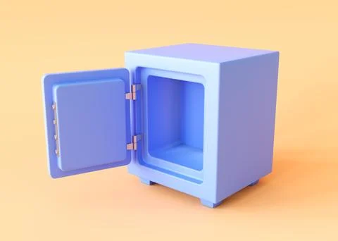 Safe box with coin on blue background. Secure storage concept イラスト素材