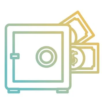 Safe box with dollars bills イラスト素材